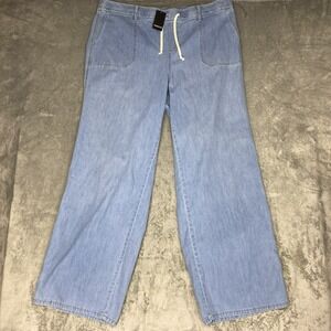 Torrid‎ Jeans Womens 2X Tall Light Wash Woven Lightweight Wide Leg Pull On NWT